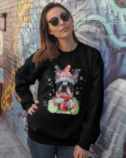 Boston terrier warm winter Crewneck Sweatshirt lifestyle-unisex-sweatshirt-front-3