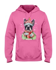 Boston terrier warm winter Hooded Sweatshirt tile