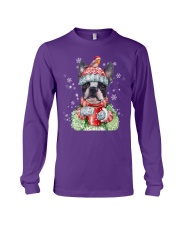 Boston terrier warm winter Long Sleeve Tee tile