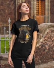 Giant Schnauzer Sitting near old man Gift for you Classic T-Shirt apparel-classic-tshirt-lifestyle-06