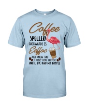 Flamingo until i have had my coffee Classic T-Shirt tile
