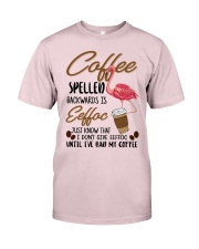 Flamingo until i have had my coffee Premium Fit Mens Tee tile