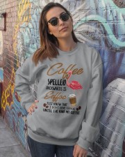 Flamingo until i have had my coffee Crewneck Sweatshirt lifestyle-unisex-sweatshirt-front-3
