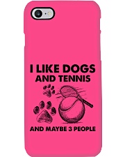 Tennis and dog three people Phone Case tile