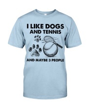 Tennis and dog three people Classic T-Shirt tile