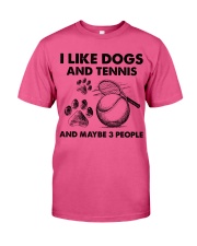 Tennis and dog three people Premium Fit Mens Tee tile