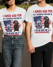 Dachshund is drinking partner Gift for u Classic T-Shirt apparel-classic-tshirt-lifestyle-front-146