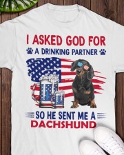 Dachshund is drinking partner Gift for u Classic T-Shirt apparel-classic-tshirt-lifestyle-front-160