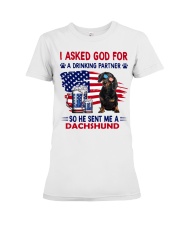 Dachshund is drinking partner Gift for u Premium Fit Ladies Tee tile