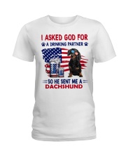 Dachshund is drinking partner Gift for u Ladies T-Shirt tile