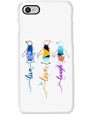 Penguin live love laugh Phone Case tile