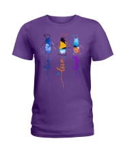 Penguin live love laugh Ladies T-Shirt tile