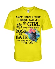 Bat dog it was me the end bat lovers V-Neck T-Shirt tile