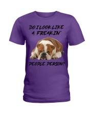 Bulldog freakin people person bulldog lovers Ladies T-Shirt tile