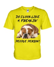 Bulldog freakin people person bulldog lovers V-Neck T-Shirt tile