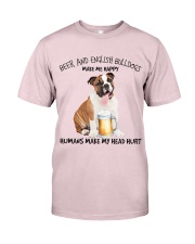 Bulldog And Beer make me happy Gift for you Premium Fit Mens Tee tile