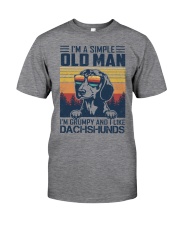 Dachshund a simple old man dachshund lover dog mom Classic T-Shirt front