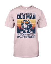Dachshund a simple old man dachshund lover dog mom Premium Fit Mens Tee tile