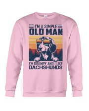 Dachshund a simple old man dachshund lover dog mom Crewneck Sweatshirt tile