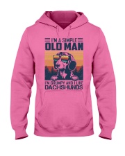 Dachshund a simple old man dachshund lover dog mom Hooded Sweatshirt tile