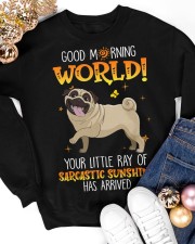 Pug Good Morning World Crewneck Sweatshirt apparel-crewneck-sweatshirt-lifestyle-front-25