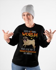 Pug Good Morning World Crewneck Sweatshirt apparel-crewneck-sweatshirt-lifestyle-front-35
