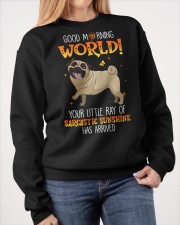 Pug Good Morning World Crewneck Sweatshirt apparel-crewneck-sweatshirt-lifestyle-front-40