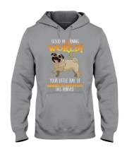 Pug Good Morning World Hooded Sweatshirt tile