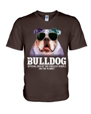 Bulldog official dog of a coolest people V-Neck T-Shirt tile