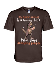T rex annoying people t rex lover V-Neck T-Shirt tile