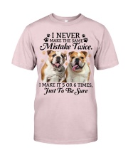 Bulldog make mistake twice bulldog lover dog moms Premium Fit Mens Tee tile