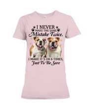 Bulldog make mistake twice bulldog lover dog moms Premium Fit Ladies Tee tile
