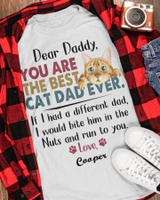 Cat Best dad bite him in nuts run you Personalized Classic T-Shirt apparel-classic-tshirt-lifestyle-front-163