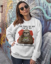 Sloth like my tea sloth lovers Crewneck Sweatshirt lifestyle-unisex-sweatshirt-front-3