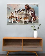 God surrounded by ST Bernard angels Gift for you 36x24 Poster poster-landscape-36x24-lifestyle-21