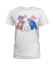 Grizzly bear flag colors Ladies T-Shirt tile