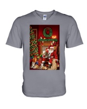 Cat Santa Warm and Cozy House Gift For Christmas V-Neck T-Shirt tile