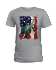 Turtle butterfly on nose turtle lovers Ladies T-Shirt tile