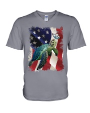 Turtle butterfly on nose turtle lovers V-Neck T-Shirt tile