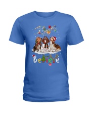 Basset Hound believe gift for dog lovers Ladies T-Shirt tile