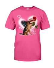 German shepherd roses dog moms Classic T-Shirt tile