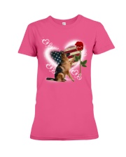 German shepherd roses dog moms Premium Fit Ladies Tee tile