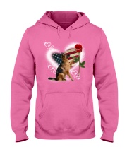 German shepherd roses dog moms Hooded Sweatshirt tile