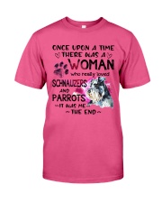 Schnauzer and Parrot it was me the end cus Premium Fit Mens Tee tile