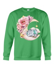 Elephant flower and moon elephant lovers Crewneck Sweatshirt tile