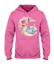 Elephant flower and moon elephant lovers Hooded Sweatshirt tile