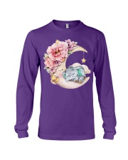 Elephant flower and moon elephant lovers Long Sleeve Tee tile