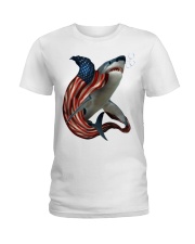 Shark cool and freedom shark lovers Ladies T-Shirt tile