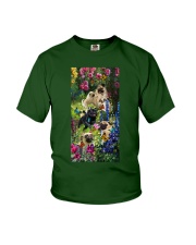 Pug roses pug lover dog mom Youth T-Shirt tile