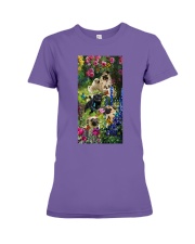 Pug roses pug lover dog mom Premium Fit Ladies Tee tile